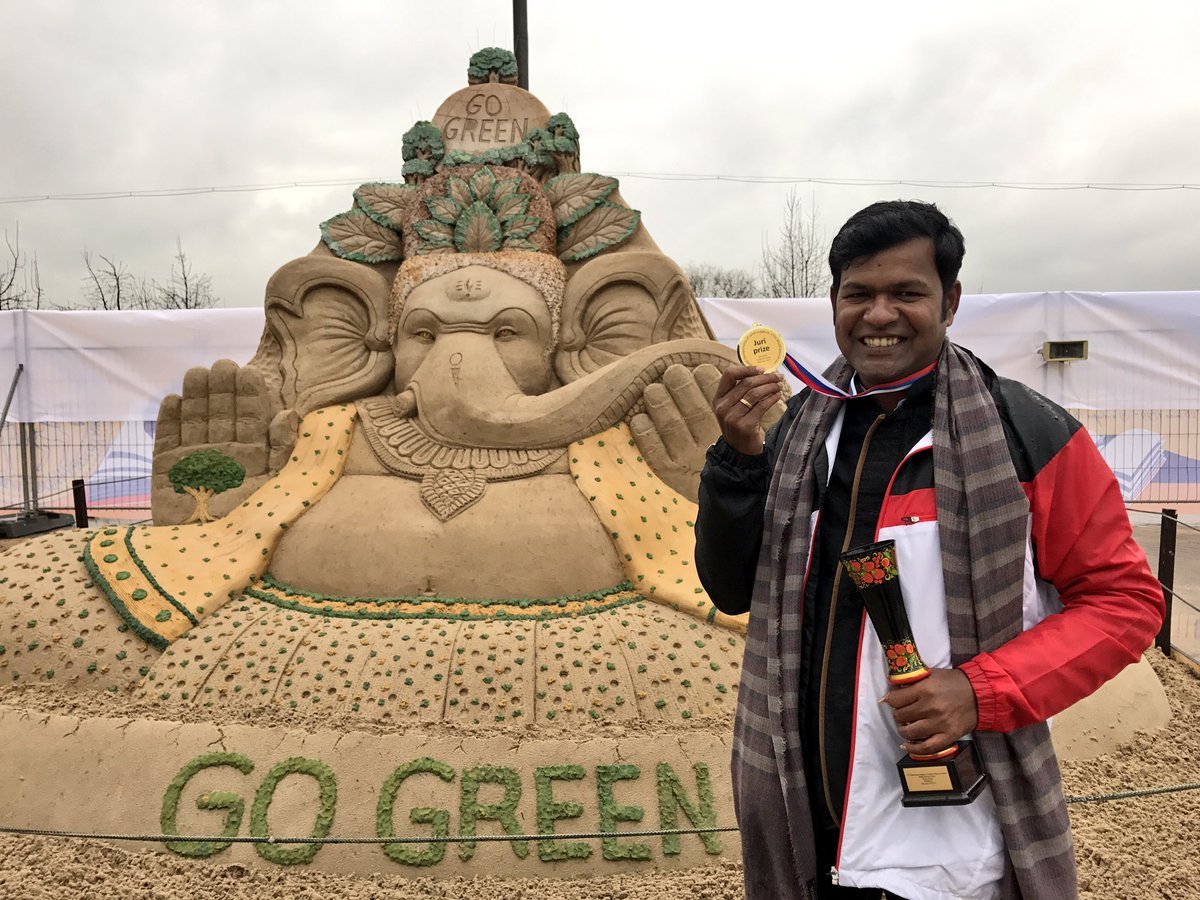 Sand Artist Sudarshan Pattnaik Wins Gold In 10th Moscow Sand Art Championship