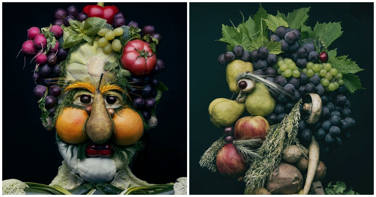 Artist Creates Realistic Looking Faces With Fruits & Vegetable