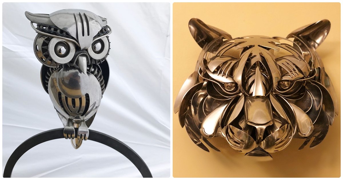 This Upcycling Artist Creates Amazing Bird Sculptures From Scrap Metal