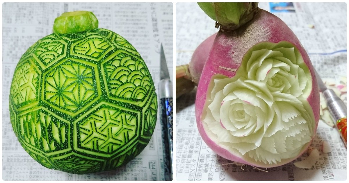 The Amazing Japanese Art Of Fruit And Vegetable Carvings Makes Waves On The Social Media