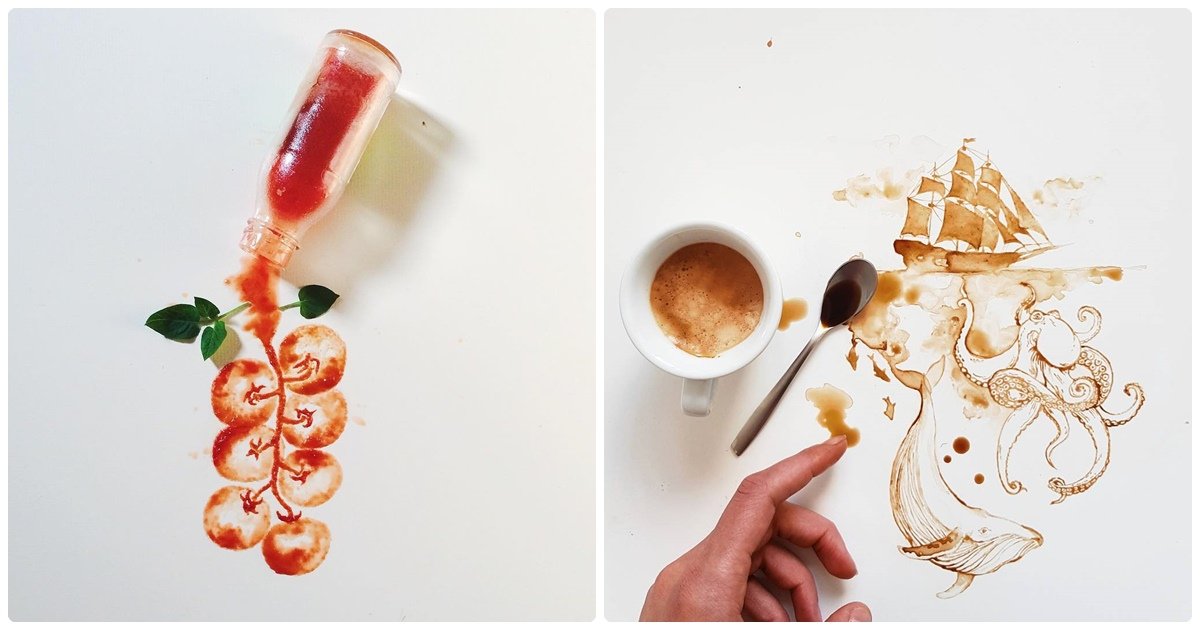 This Amazing Artist Turns Spilled Food Into Works Of Art