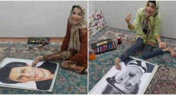 Physically Challenged Iranian Artist Becomes Internet Sensation By Drawing Portraits Using Only Her Feet