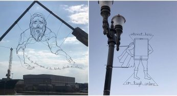 ‘Wire Magician’ Thrills Viewers With Incredible Wire Sculptures Displayed In Public Places’