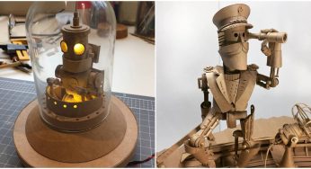 Cardboard Folding Artist Takes Inspiration From Sci-Fi Books To Create Incredibly Detailed Cardboard Sculptures