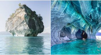 Waves Over Centuries Has Carved this Marble Cave into Stunning Shapes and Swirling Patterns