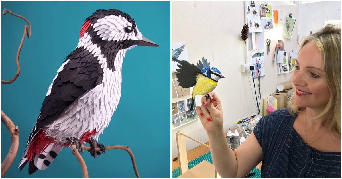 Paper Sculptor Creates Incredible Real-Looking Birds And Butterflies From Bits Of Paper