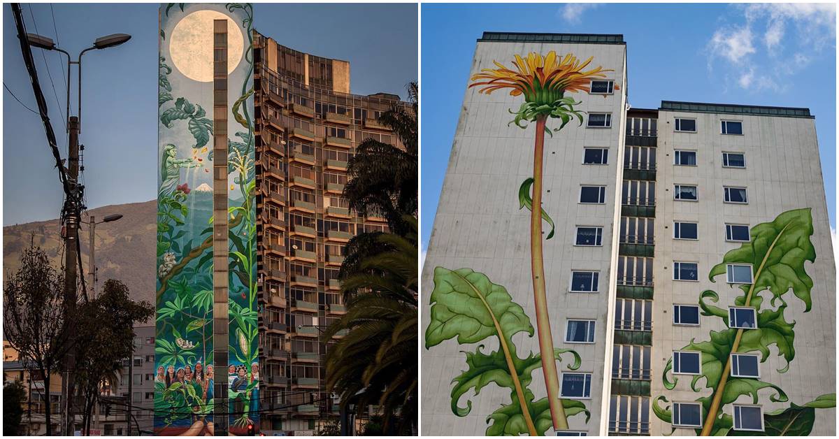 Mural Artist Paints Gigantic Weed Seedlings On Buildings