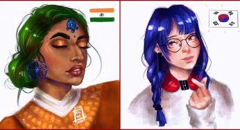 By Painting Women In Traditional Attires Of Their Countries, This Artist Is ‘Turning Flags Into People