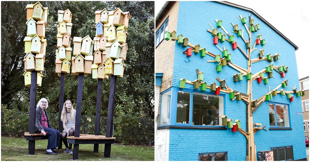 Bird Loving Street Artist Creates Adorable Colorful Birdhouses As Street Art Across The Globe