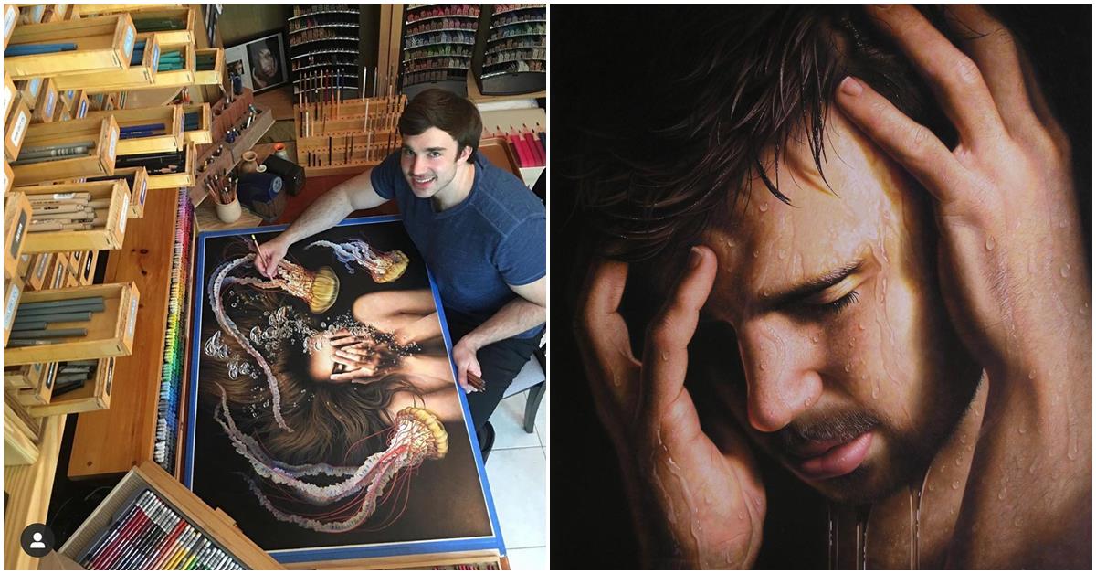 Portraits Appearing As Oil Paintings Are Actually Created In Pencil Colors