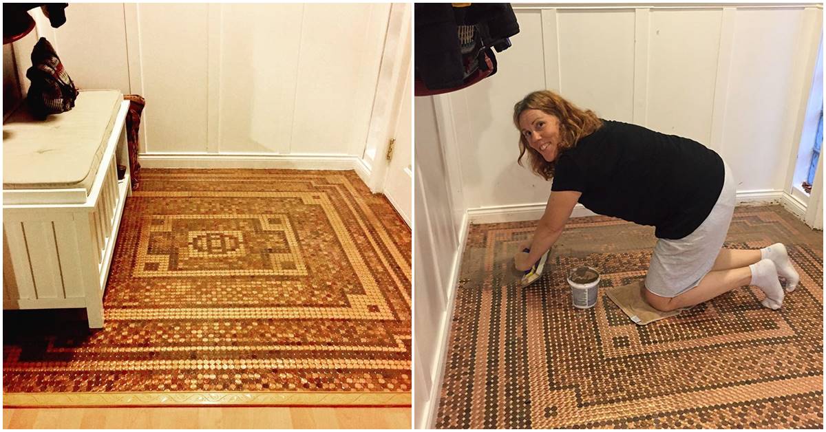 Jewelry Designer Literally Floors Viewers With Her Incredible Mosaic Floor Made Out Of 7,500 Pennies