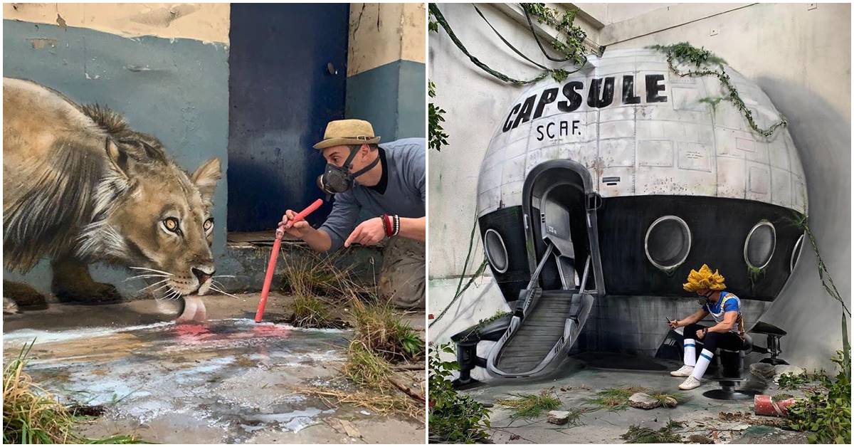 French Artist Keeps Creating 3D Paintings That Jump Off The Wall