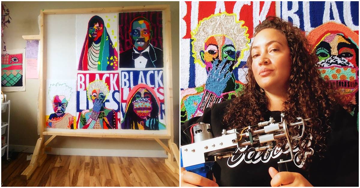 This Mixed-Race Artist Depicts Black Female Body In Her Handmade Tufting Works Of Art