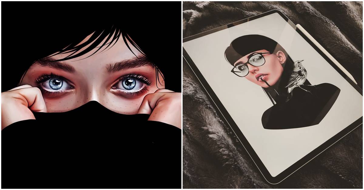 26-Year-Old Digital Artist With Model Looks Creates Stunning Female Illustrations On Tablet