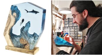 Turkish Artist Beautifully Creates Underwaters Imaginative Scenes With Resin And Wood