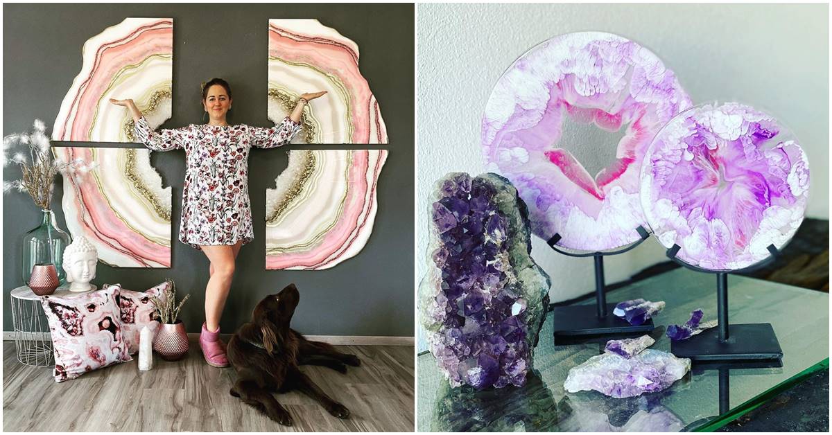 Unique Resin Art That Mimics Beautiful Crystal Designs Of Geode