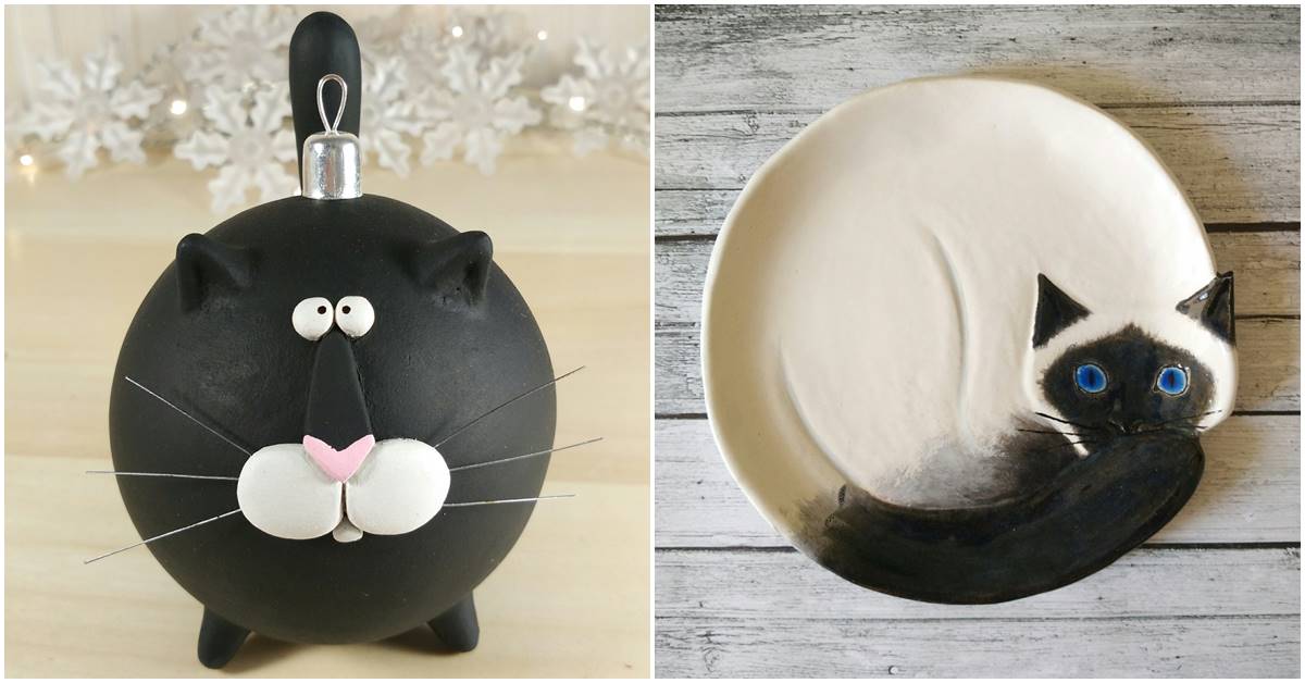 Russian Artist Sculpts One-Of-A-Kind Feline Ceramic Tableware