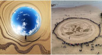 Beach Artist Creates Gigantic Works Of Art On Sandy Beaches