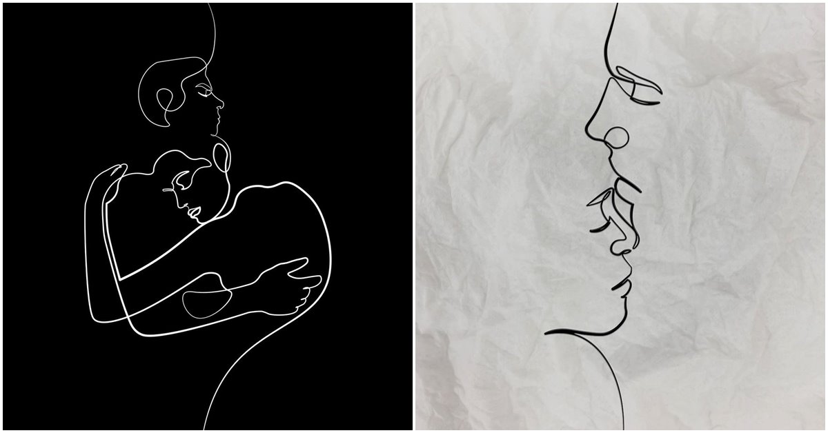 One-Line Artist Creates Sweet and Sensual Works of Art from a Single Continuous Line