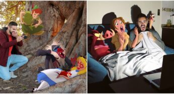 Artist Shares Space in His Pics with Adorable Disney Characters in Varied Fun Situations