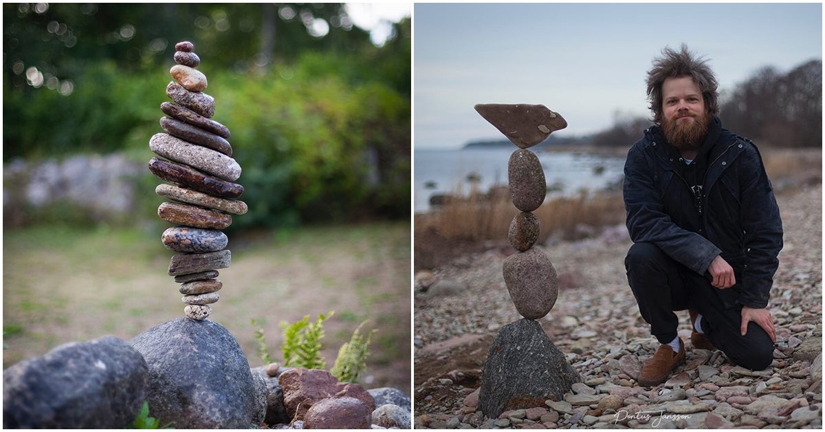 Swedish Rock Balancer Showcases His Amazing Rock Balancing Art