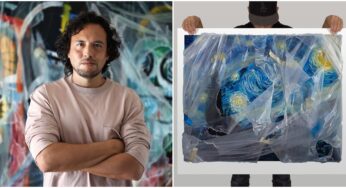 Australian Artist Paints Wrapped Plastic Sheets Over His Paintings