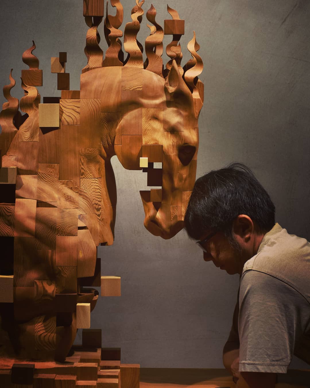 Pixelated Wood Sculptures Carved by Hsu Tung Han — Colossal