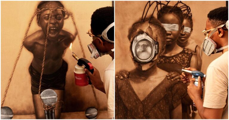 African Artist Creates Stunning Works of Art by Woodburning