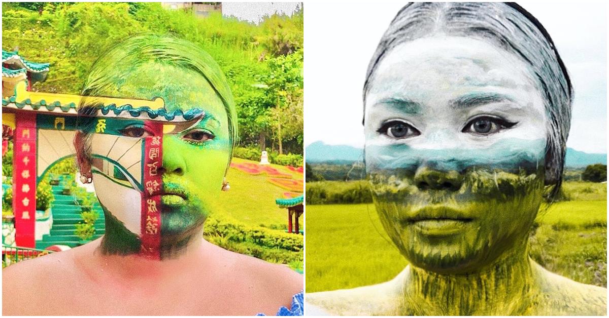 Filipino Makeup Artist Uses Face as Canvas for Blending into the Background