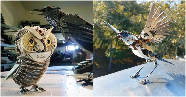 American Sculptor Creates Amazing Sculptures from Mechanical Typewriter Parts