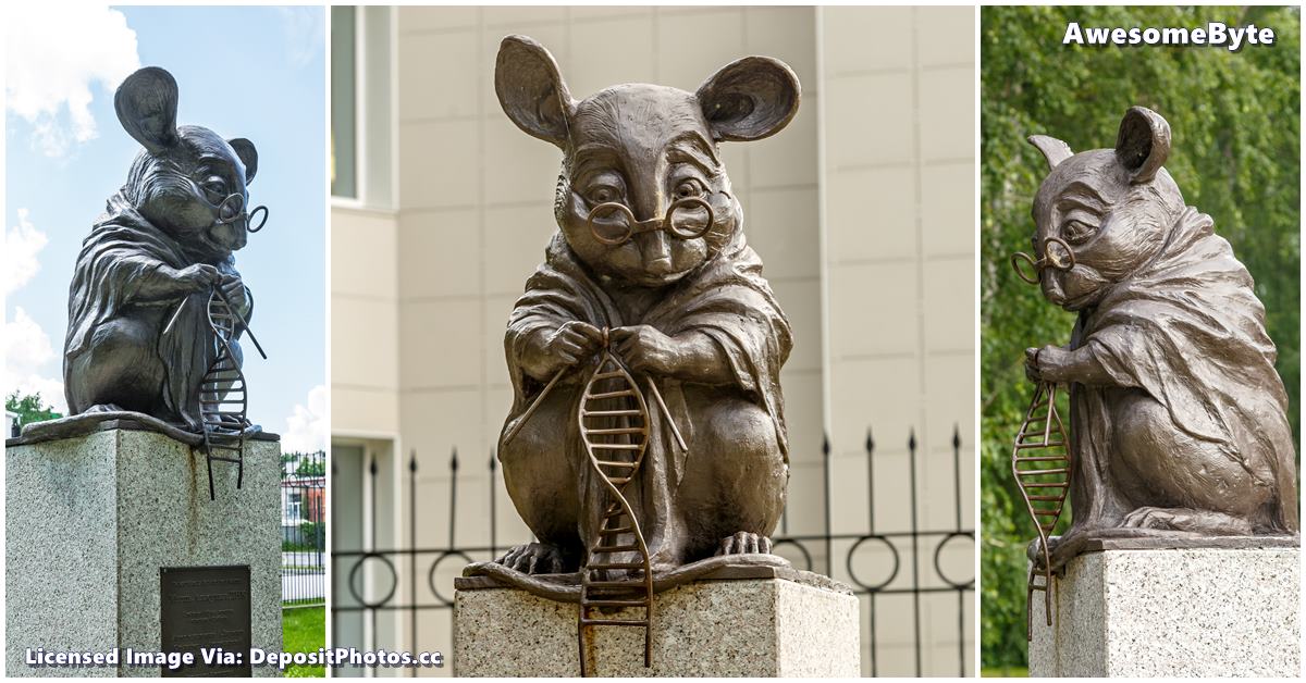 The Laboratory Mouse and the DNA Puzzle: A Unique Sculpture in Siberia